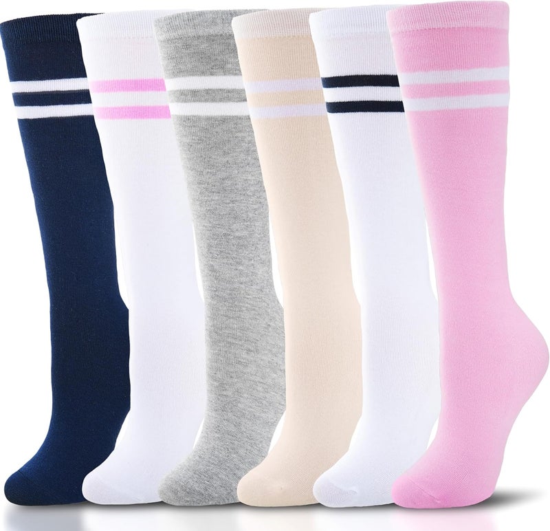 ANTSANG Kids Girls Knee High Socks Long Boot Crazy Silly Fun Gift Cute Tall Animal Socks for Child 6 Pairs - Image 1